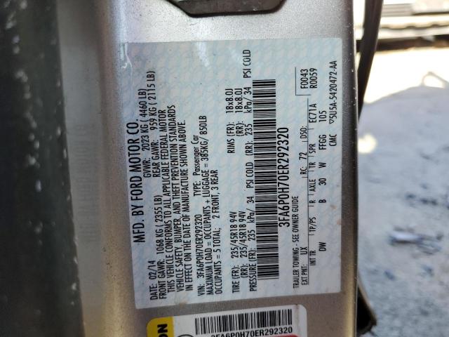 3FA6P0H70ER292320 Ford FUSION SE