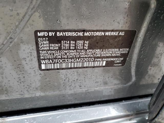 2017 BMW 750 I - WBA7F0C33HGM22010
