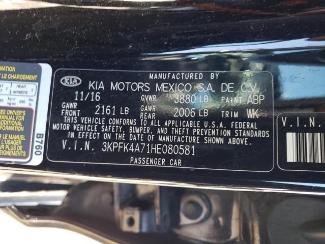 3KPFK4A71HE080581 KIA FORTE LX