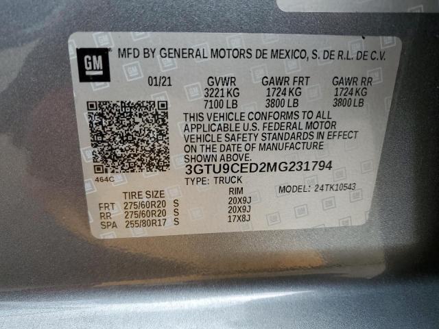 3GTU9CED2MG231794 GMC Sierra K1500 Elevation