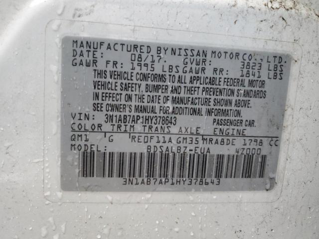 3N1AB7AP1HY378643 Nissan SENTRA S