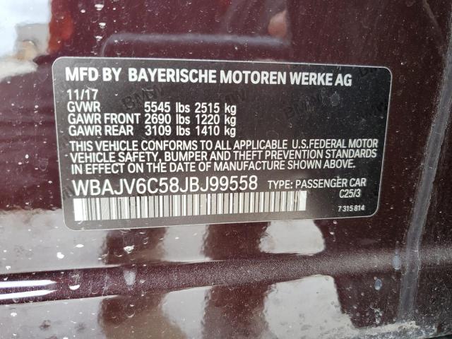 2018 BMW 640 XIGT - WBAJV6C58JBJ99558