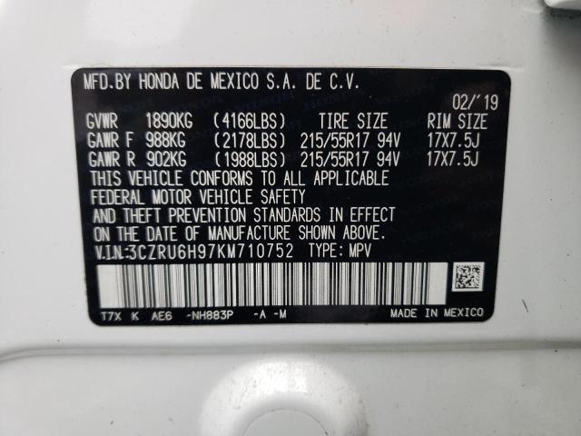 2019 HONDA HR-V TOURI 3CZRU6H97KM710752