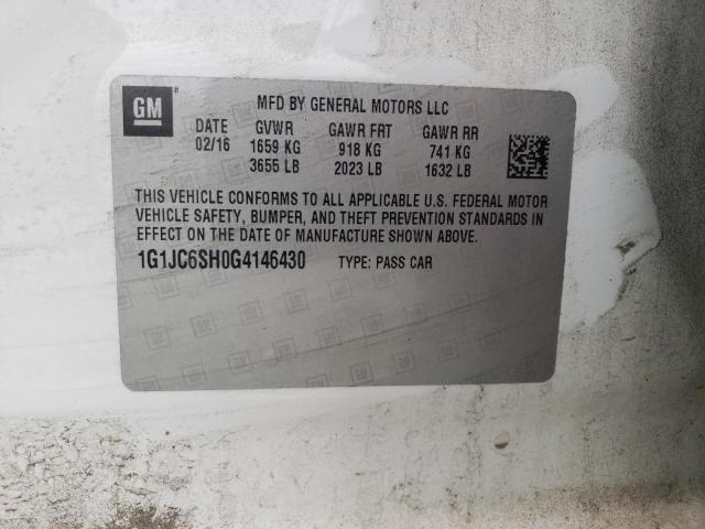 2016 CHEVROLET SONIC LT - 1G1JC6SH0G4146430