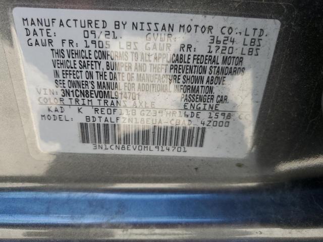 3N1CN8EV0ML914701 Nissan VERSA SV