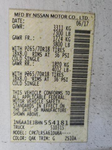 1N6AA1EJ8HN554181 Nissan TITAN S
