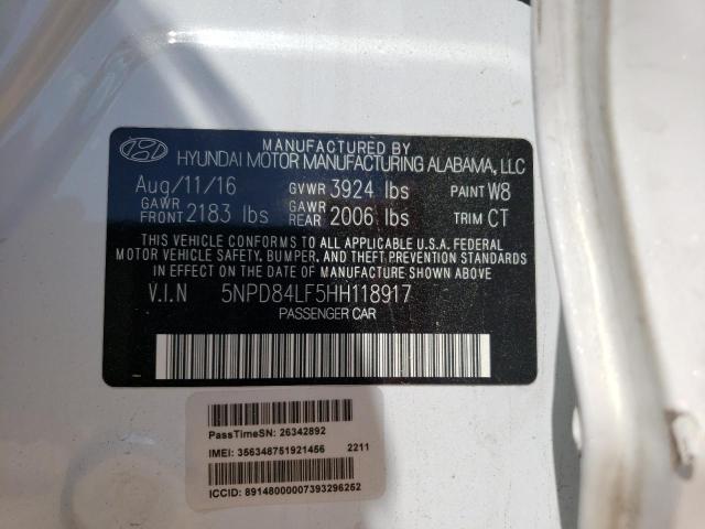 2017 HYUNDAI ELANTRA SE - 5NPD84LF5HH118917