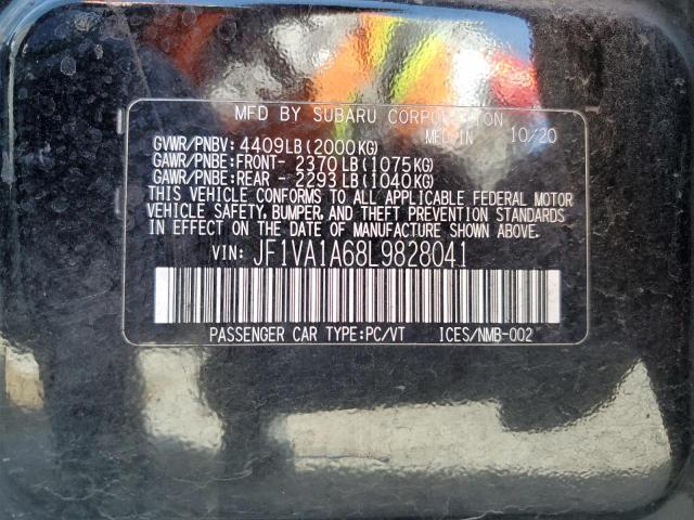 JF1VA1A68L9828041 Subaru WRX