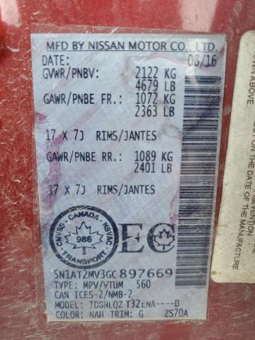 5N1AT2MV3GC897669 Nissan ROGUE S