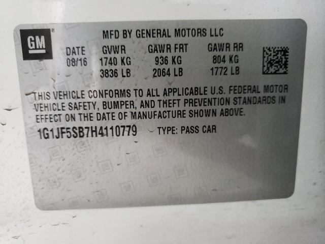 2017 CHEVROLET SONIC PREM - 1G1JF5SB7H4110779