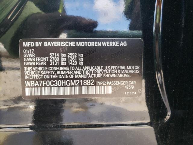 2017 BMW 750 I - WBA7F0C30HGM21882