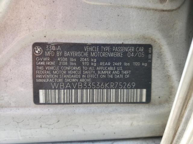 WBAVB33536KR75269 BMW 330 I