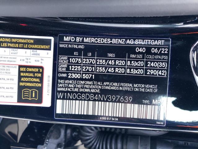W1N0G8DB4NV397639 Mercedes-Benz GLC 300