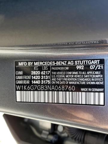 2022 MERCEDES-BENZ S 580 4MAT - W1K6G7GB3NA068760