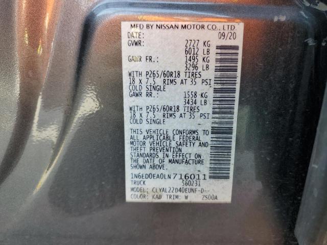 1N6ED0EA0LN716011 Nissan FRONTIER S
