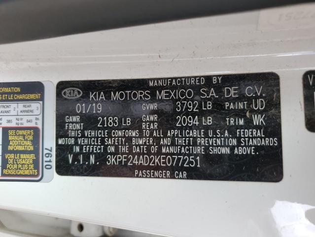 3KPF24AD2KE077251 KIA FORTE FE