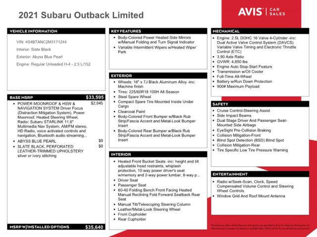 4S4BTANC2M3171244 Subaru Outback LI 12