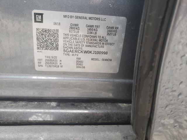 2019 BUICK ENCLAVE PR - 5GAERCKW0KJ100998