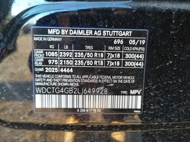 WDCTG4GB2LJ649928 Mercedes-Benz Gla 250 4matic