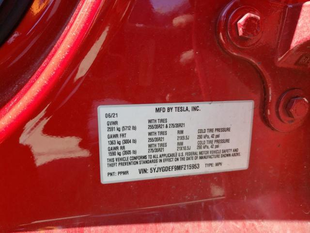 5YJYGDEF9MF215953 Tesla Model Y