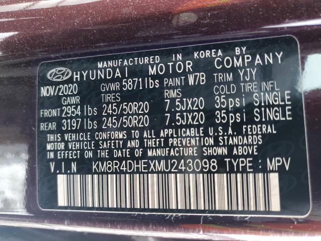 KM8R4DHEXMU243098 Hyundai Palisade Sel