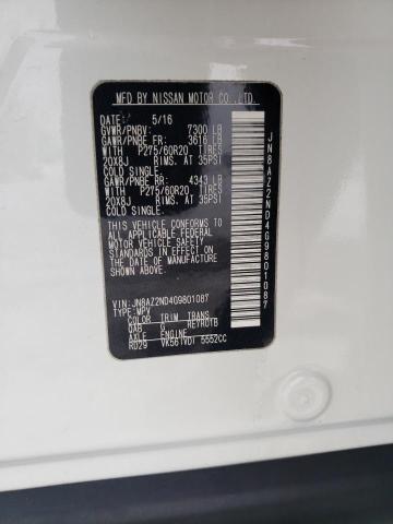 2016 INFINITI QX80 - JN8AZ2ND4G9801087