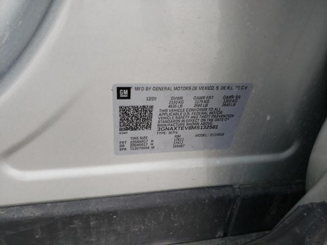 2021 CHEVROLET EQUINOX LT - 3GNAXTEV8MS132581