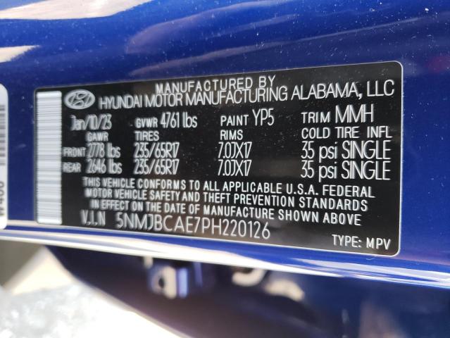 5NMJBCAE7PH220126 Hyundai TUCSON SEL
