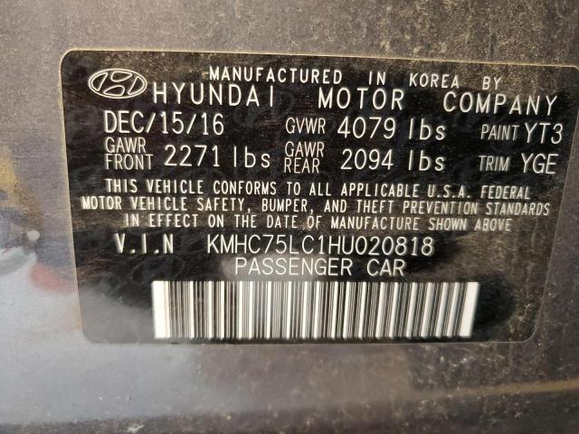 2017 HYUNDAI IONIQ SEL - KMHC75LC1HU020818