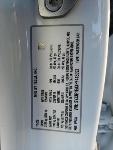 5YJ3E1EAXPF413092 Tesla MODEL 3