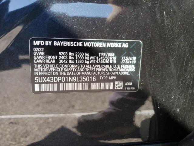 2022 BMW X3 SDRIVE3 - 5UX43DP01N9L35016