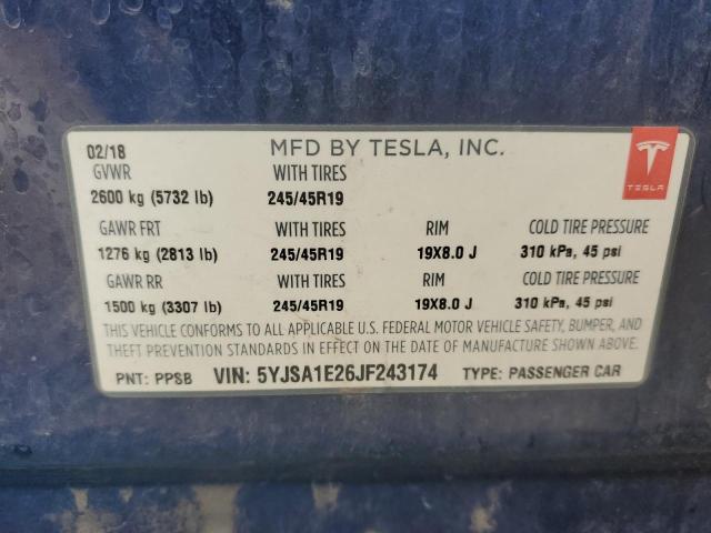 5YJSA1E26JF243174 Tesla MODEL S