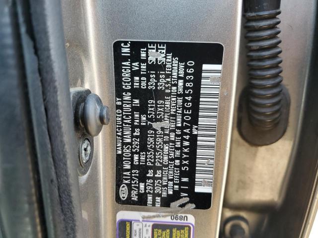 5XYKW4A70EG458360 KIA SORENTO SX