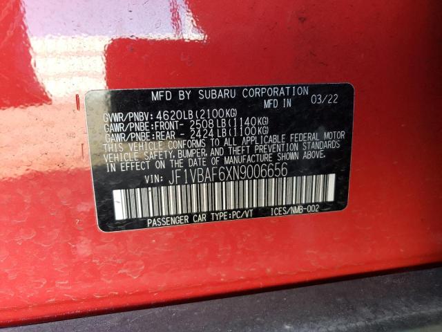 JF1VBAF6XN9006656 Subaru Wrx Premium