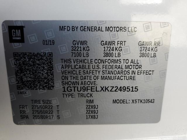 1GTU9FELXKZ249515 GMC Sierra K1500 Denali