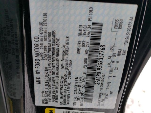 2016 FORD FUSION SE - 3FA6P0T93GR357768