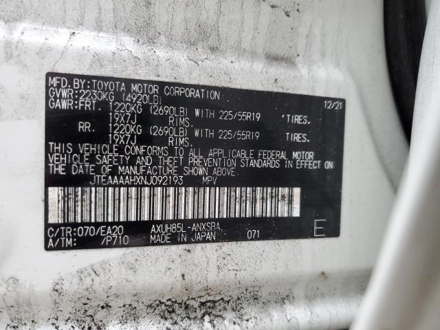 2022 TOYOTA VENZA LE - JTEAAAAHXNJ092193