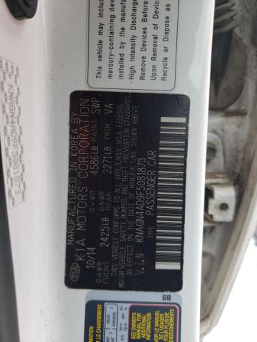 KNAGN4AD9F5081873 KIA OPTIMA HYBRID