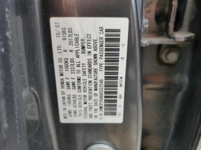 2008 HONDA ACCORD LXP JHMCP26488C022545  54685194