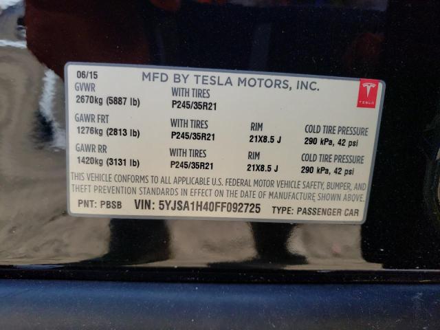 5YJSA1H40FF092725 Tesla Model S P85d