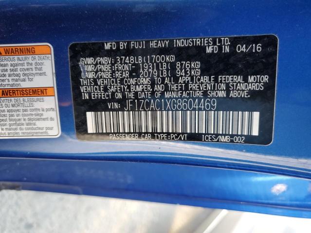 JF1ZCAC1XG8604469 Subaru Brz 2.0 Limited