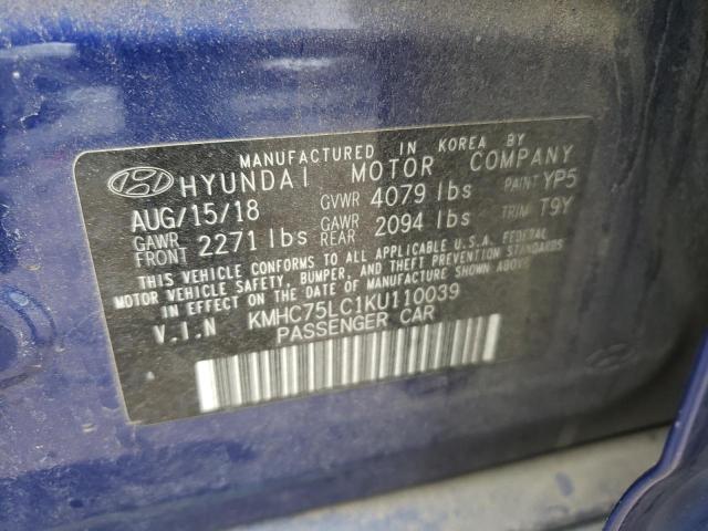 2019 HYUNDAI IONIQ SEL - KMHC75LC1KU110039