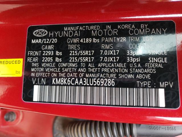2020 HYUNDAI KONA SEL P - KM8K6CAA3LU569286