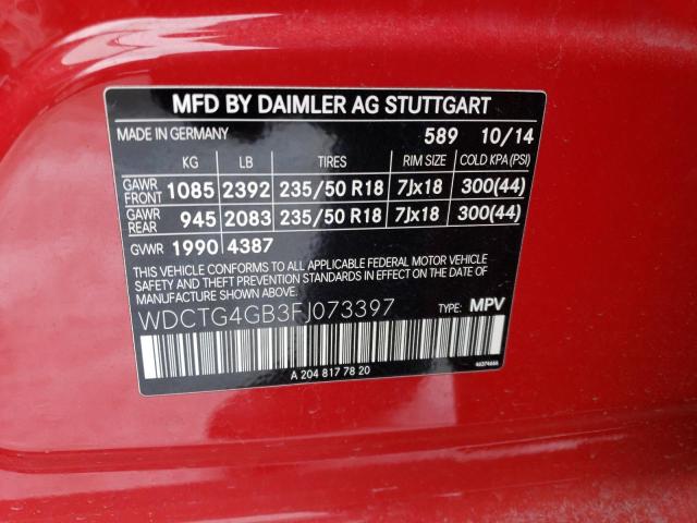 2015 MERCEDES-BENZ GLA 250 4M - WDCTG4GB3FJ073397