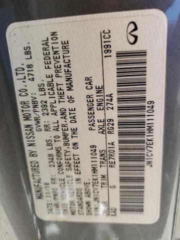 2017 INFINITI Q60 BASE JN1CV7EK1HM111049