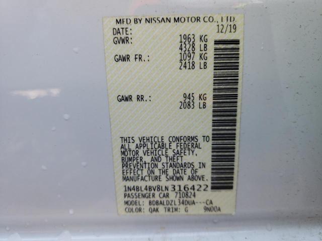 1N4BL4BV8LN316422 Nissan ALTIMA S