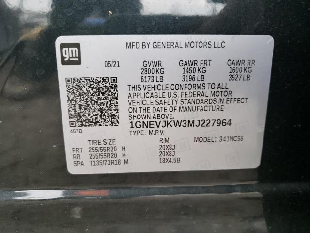 2021 CHEVROLET TRAVERSE R 1GNEVJKW3MJ227964