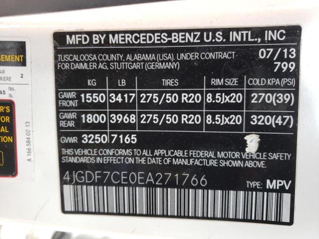 4JGDF7CE0EA271766 Mercedes-Benz Gl 450 4matic
