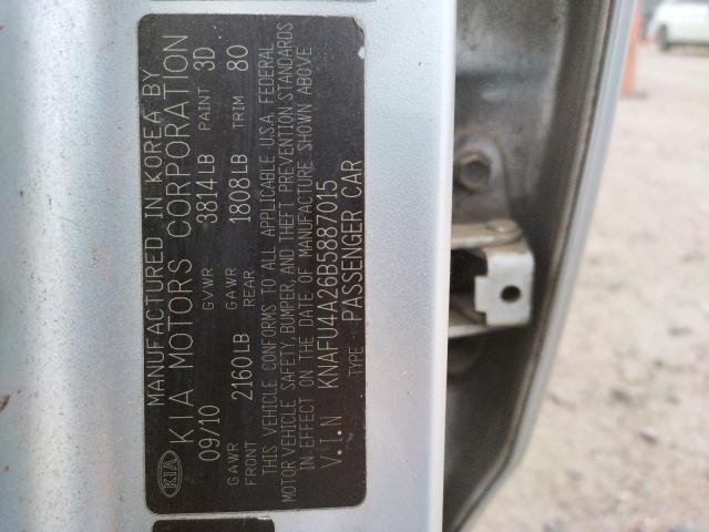 KNAFU4A26B5887015 KIA FORTE EX