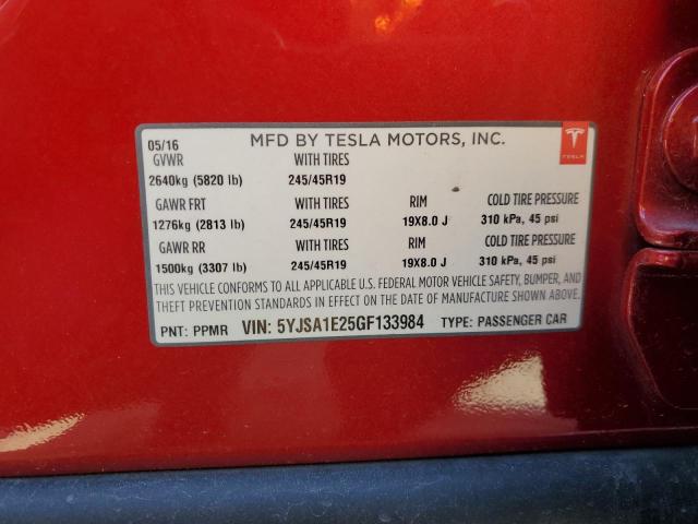 5YJSA1E25GF133984 Tesla MODEL S